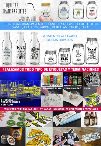 55 Etiquetas Botellas Vasos Personalizadas Pizarron Frascos