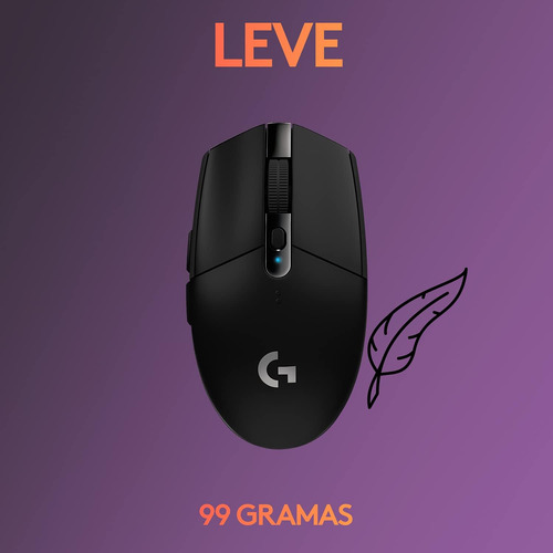 Mouse Gamer Sem Fio Logitech G305 Lightspeed - Preto Black