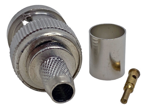 Kit 5 Pçs Conector Bnc Macho Para Crimpar Rg59