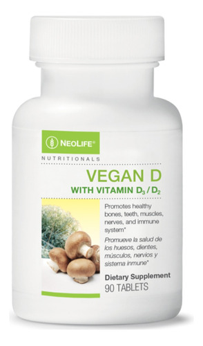 Vegan D, Con Vitamina D3, D2 Manten Huesos Dientes Y Musculo