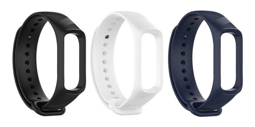 Oyeoye Silicone kit 3 unidades pulseira para Samsung Galaxy Fit cor preto branco marinho 22cm
