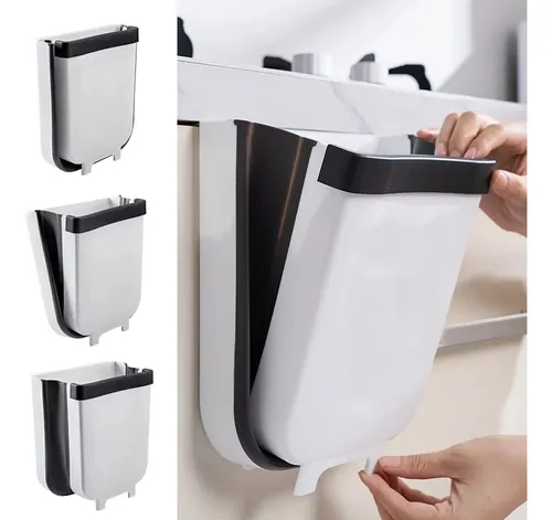 Tacho Basura Colgante Plegable Alacena Cesto Mesada Cocina