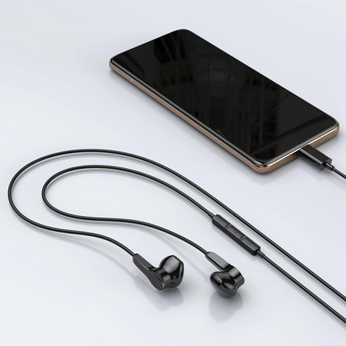 B Auriculares Usb C Con Cable Magnético Y Micrófono, Entrada