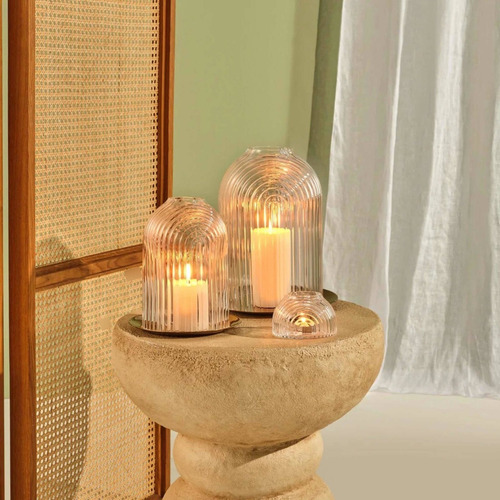 Imagen 4 de 9 de Portavela Fanal Campana Cristal Velas Nude 21 Cms Mediano X1