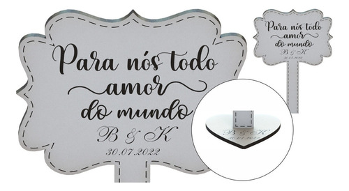 20 Centro De Mesa Casamento Mdf Personalizado