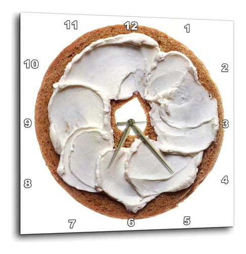 3drose Dpp__1 Bagel Con Queso Crema Aislado En Reloj De Pare