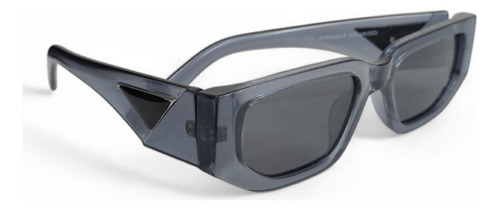 Lentes De Sol Rectangulares Estilo Moderno Unisex Gris Gris Oscuro Gris Oscuro