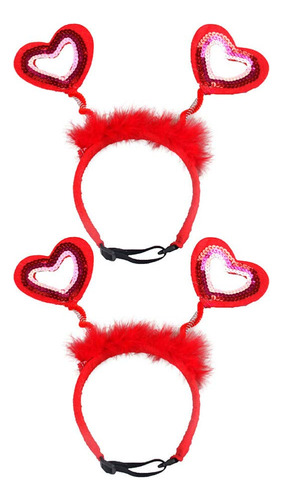 Amosfun 2 Diademas Para Mascotas Con Lentejuelas Y Corazón.