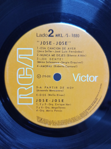 Lp Jose Jose El Triste 1 Era Edición 1970 Rca Victor 33 Rpm Estándar (Usado)