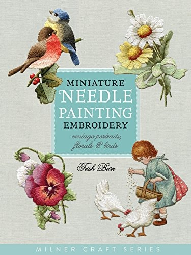Miniature Needle Painting Embroidery Vintage Portraits, Flor