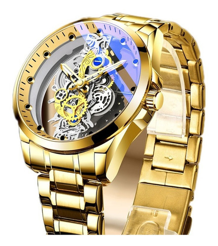 Reloj Luminoso Skeleton Con Correa De Cuero