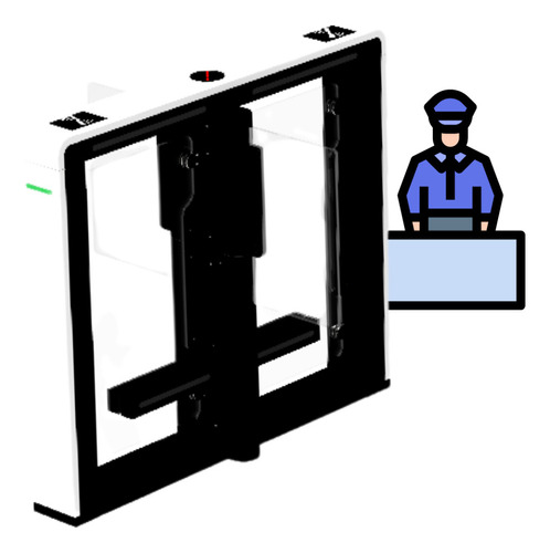 Barrera Abatible Zkteco De Doble Carril Con Fuente