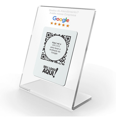 Imagem 1 de 4 de Placa Quadro Acrílico Avaliação Google Personalizada 3mm