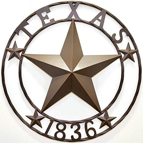 Bestgiftever Metal 24  Circle - Texas 1836 Placa De Decoraci