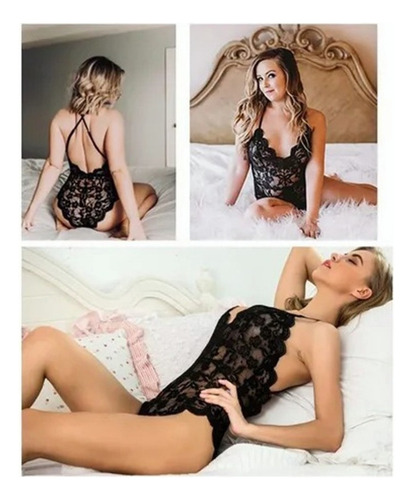 Sexy Lencería Panty Encaje Coordinado Body Conjunto Mujer