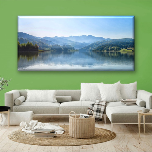 Cuadro Canva Decorativo Panoramica De Lago 30x60 Cm