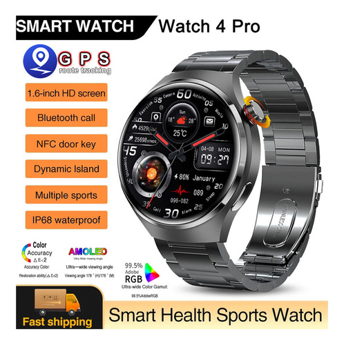 Reloj Inteligente Gps Hombre Deportivo Black Banda Watch2023