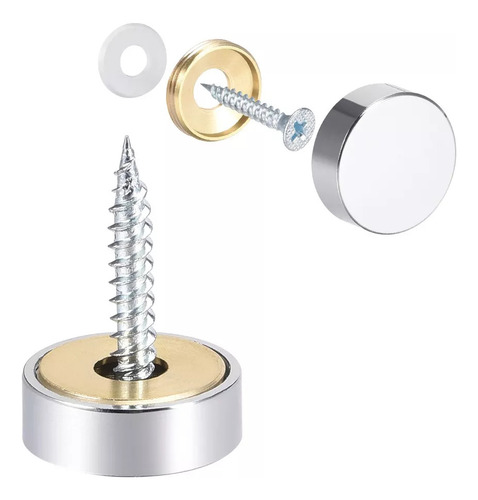 8 Tornillo For Espejo Con Tapa Decorativa 20mm D. 4x25mm