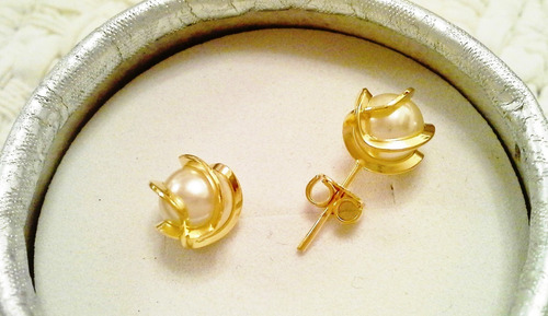 Imagen 5 de 10 de Tuerquita Tapita Mariposa Oro Gold Filled 14k P/ Aro Pasante
