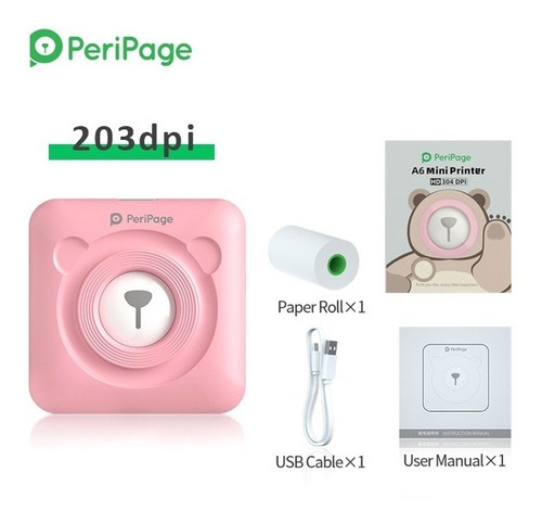 Impresora Inalámbrica Peripage A6 De 58 Mm Rosa De 203dpi