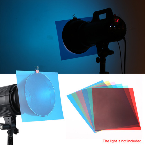 6 Unidades De Filtros De Gel De 25 X 20 Cm, Cor De Iluminaçã