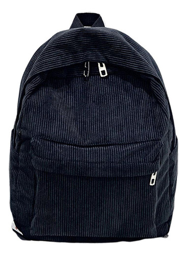 Mochila De Pana Linda A Rayas Informal De Moda Negro