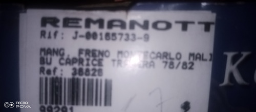 Manguera De Freno Tras 99291/ Mtecarlo Malibu Caprice 78/82