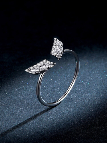 Imagen 6 de 6 de Anillo Alas Circones Ajustable Para Mujer En Plata 925