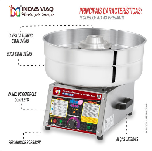 Imagem 5 de 8 de Excelente Maq. P/ Algodão Doce Prof. 12x S/ Juros + Kit