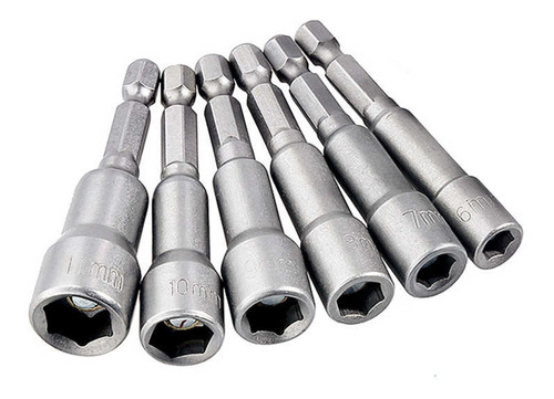 Imagen 1 de 6 de Puntas Atornillador Dado Hexagonal Iman 5 Pcs Electroimporta