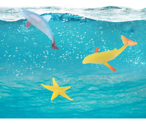 Juego De 12 Figuras Realistas De Animales Marinos P, Juguete