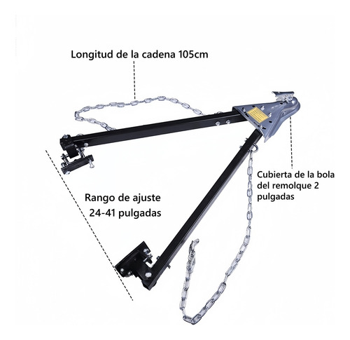 Barra Para Remolque Ajustable, Tow Bar, 5000 Libras