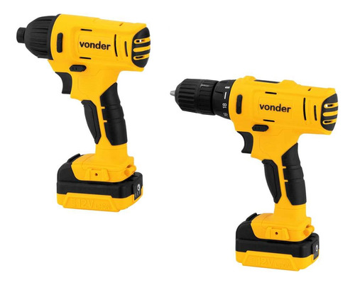 Furadeira E Parafusadeira Com Impacto 12v Pfbv 012 Vonder Amarelo