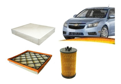 Kit Filtros Chevrolet Cruze 1.8 2010- 2017 Aire Aceite Polen