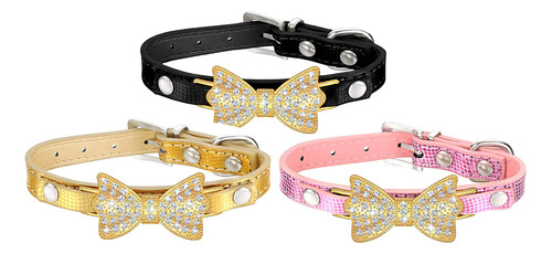 Collar De Cristal Para Perro Con Diamantes De Imitación, 3 U