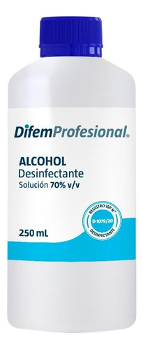Alcohol Desinfectante Solución 70% Difem 250 Ml
