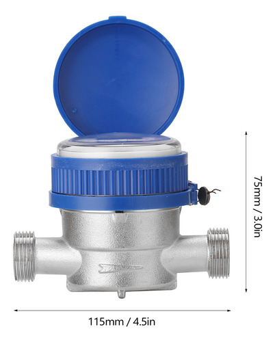 Imagen 8 de 9 de 15mm 1/2 Pulgada Medidor De Agua Inteligente Mecánico Hogar