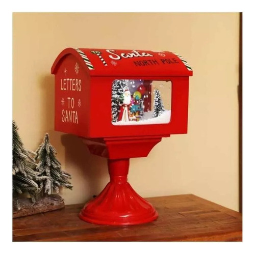 Caja Navideña Con Adornos Musicales Luminosos, Buzón De Papá