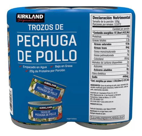 Pechuga De Pollo En Lata Kirkland 6 Piezas De 354 G