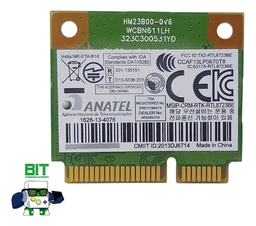 Placa Wifi Notebook Anatel Realtek Rtl8723be (Usado)