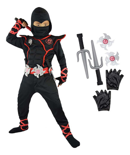 Disfraz De Ninja Para Niños Con Accesorios Incluidos