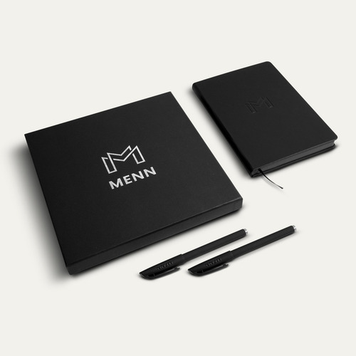 Imagen 7 de 7 de Cuaderno Negro Planner Hojas Negras A5 Agenda Con 2 Lápices