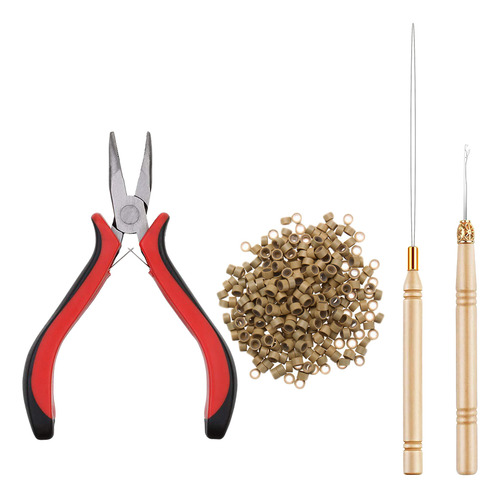 500x Micro Enlace Anillos Alicates Gancho Tirar Aguja Kit 7