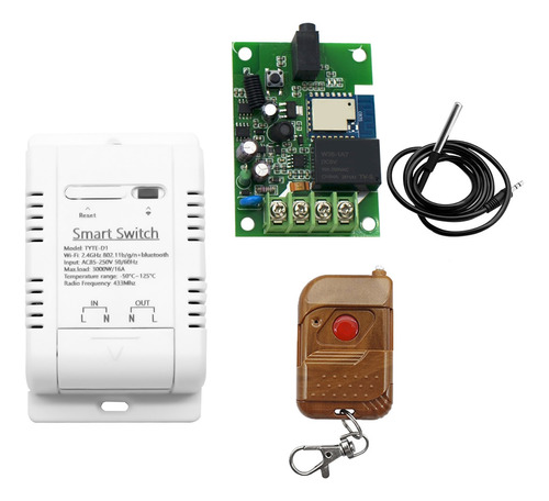 Interruptor De Temperatura Wifi Tuya+control Remoto Rf 16a 3