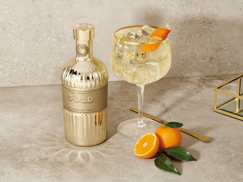 Gin Gold 999.9 700ml Premium Importado Francia Elegante Almendra Y Vaninilla