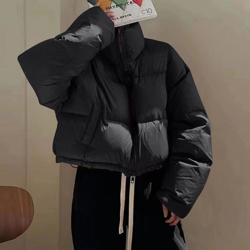 Chaqueta A La Moda Para Mujer Con Bolsillo Con Cremallera, Abrigo Largo De Invierno