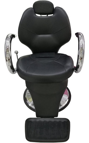 Imagen 1 de 3 de Sillon Barbero Silla Peluqueria Reclinable Negro