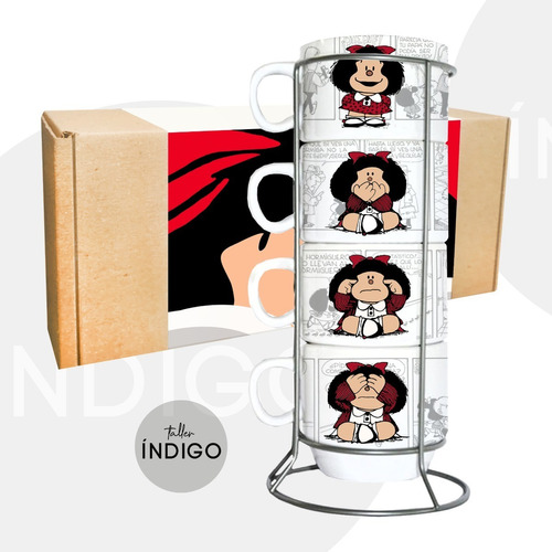 Mugs Mafalda - Apilables Cerámica X4