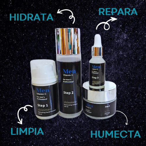 Kit Cuidado De La Piel Hombre, Limpiador, Tónico,serum,crema