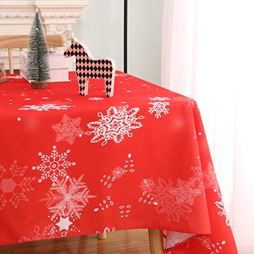 Rectangle Snowflake Christmas Tablecloth - Xmas Ombre T...